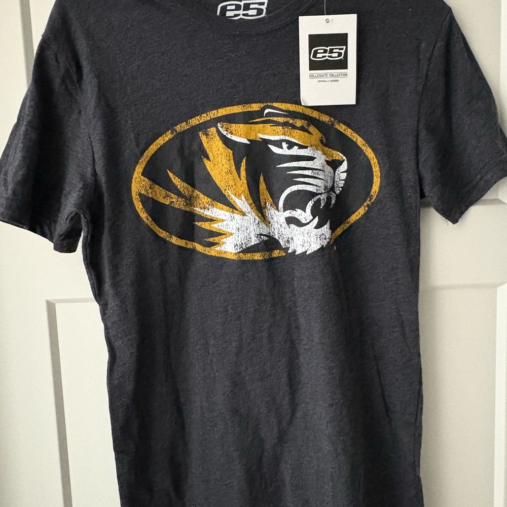 Mizzou Women's Charcoal Graphic Tee- Size Small